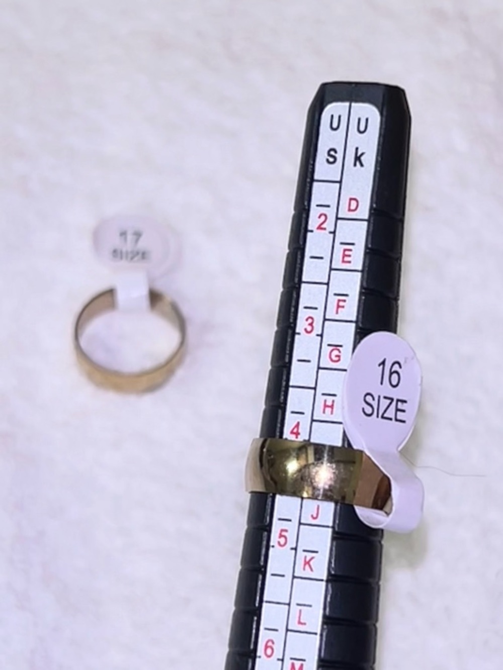 Gold-Tone Hammered Wedding Band - Size 16 & 17 - Picture 4 of 5